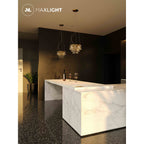 Maxlight Lampa wisząca Monaco 42cm - Metal + szkło - Złoty P0423