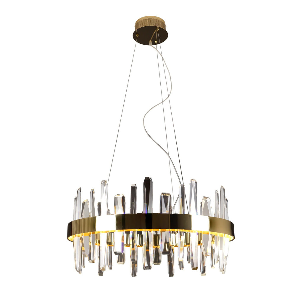 Maxlight Lampa wisząca Prince 60cm - Metal + szkło - Złoty P0421