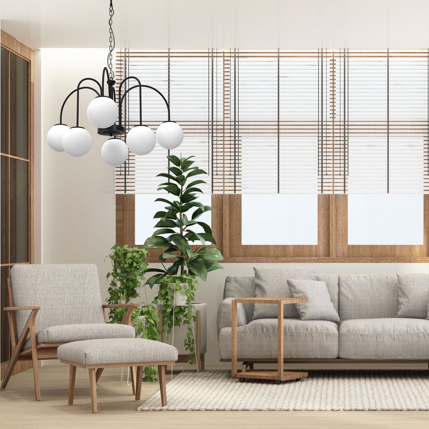 żyrandol Cambridge (glass 2815) black 6xE14