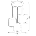 żyrandol Arden talerz dia 300, black, cylinder shade dia 180, h 150 green/gold 3xE27