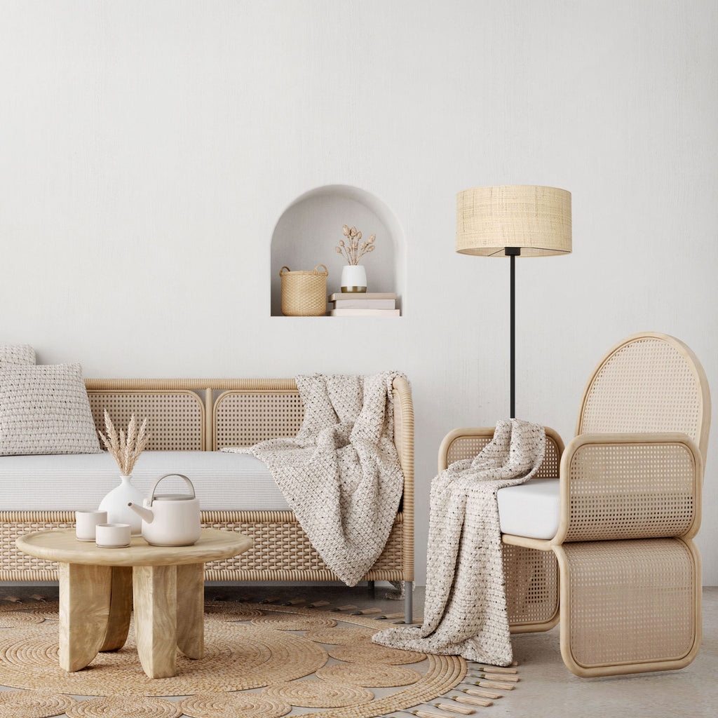 lampa podł. prosta, Rattan cylinder shade dia 400, h 200 1xE27