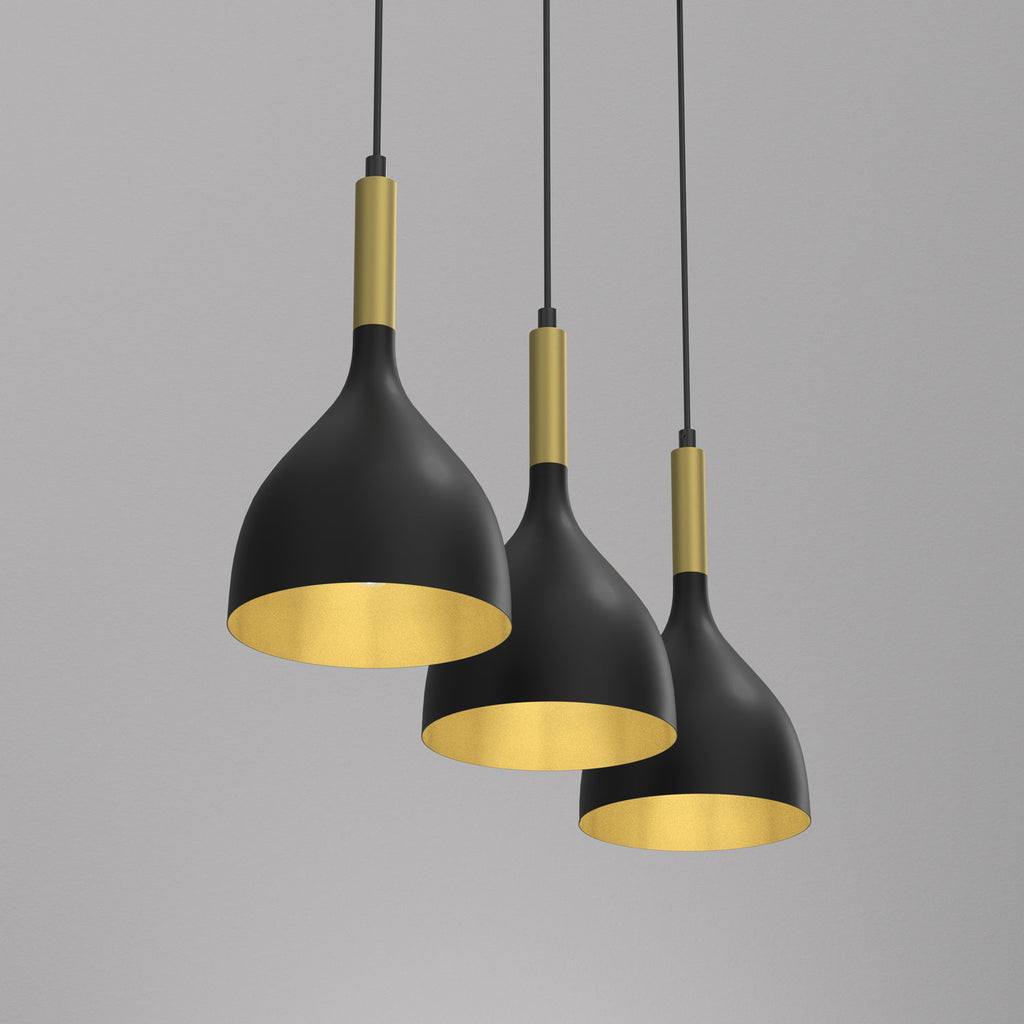 żyrandol line bar Noak black/gold 3xE27