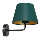 kinkiet Arden black, cone shade dia 130/200, h 150 green/gold 1xE27