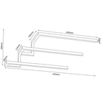 wall towel hanger 58 cm - tripple, black