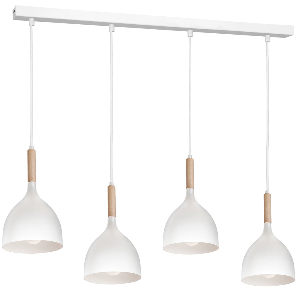 żyrandol line Noak wood white/natural wood 4xE14