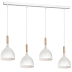 żyrandol line Noak wood white/natural wood 4xE14