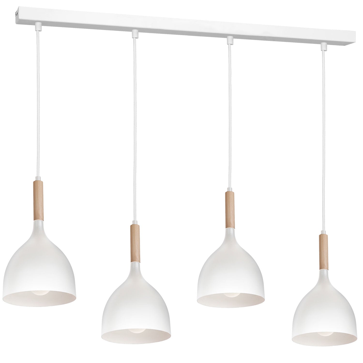 żyrandol line Noak wood white/natural wood 4xE14