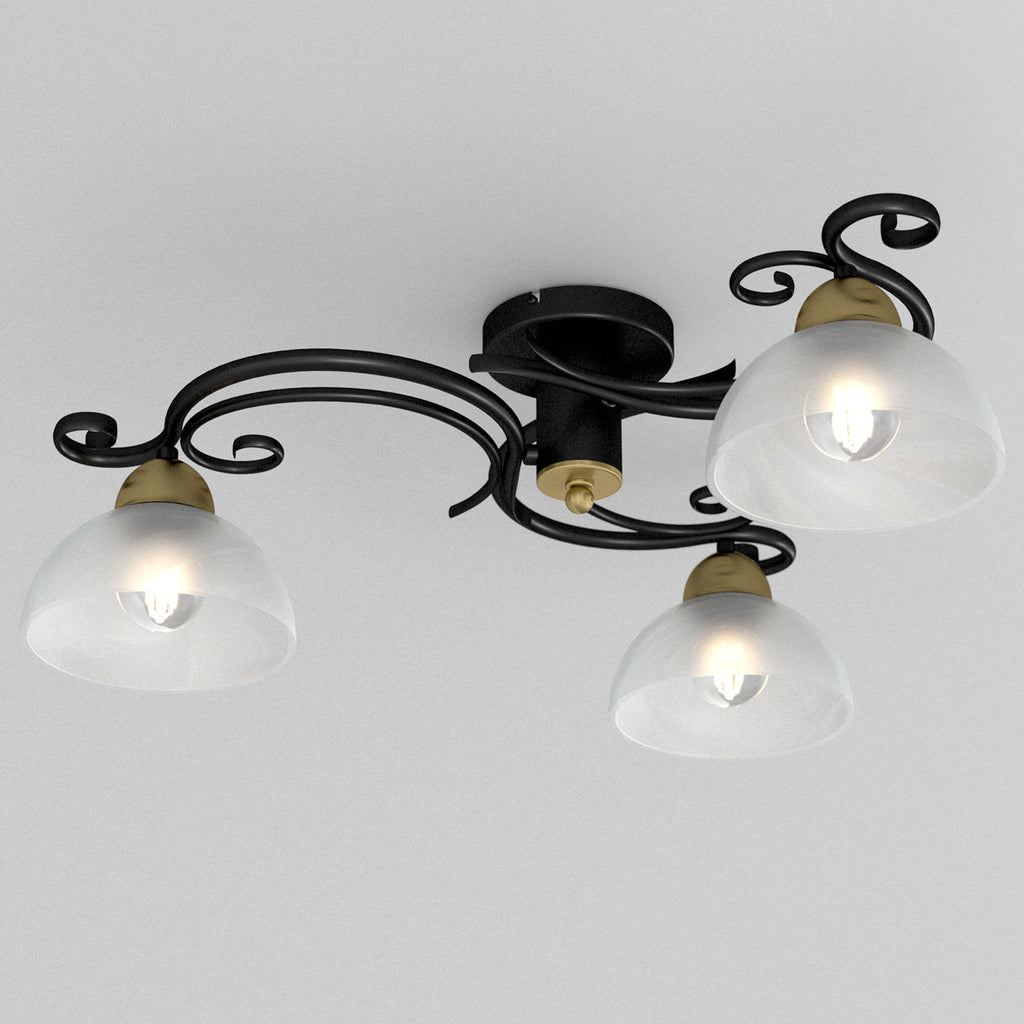 plafon Aurora black/brass 3xE27