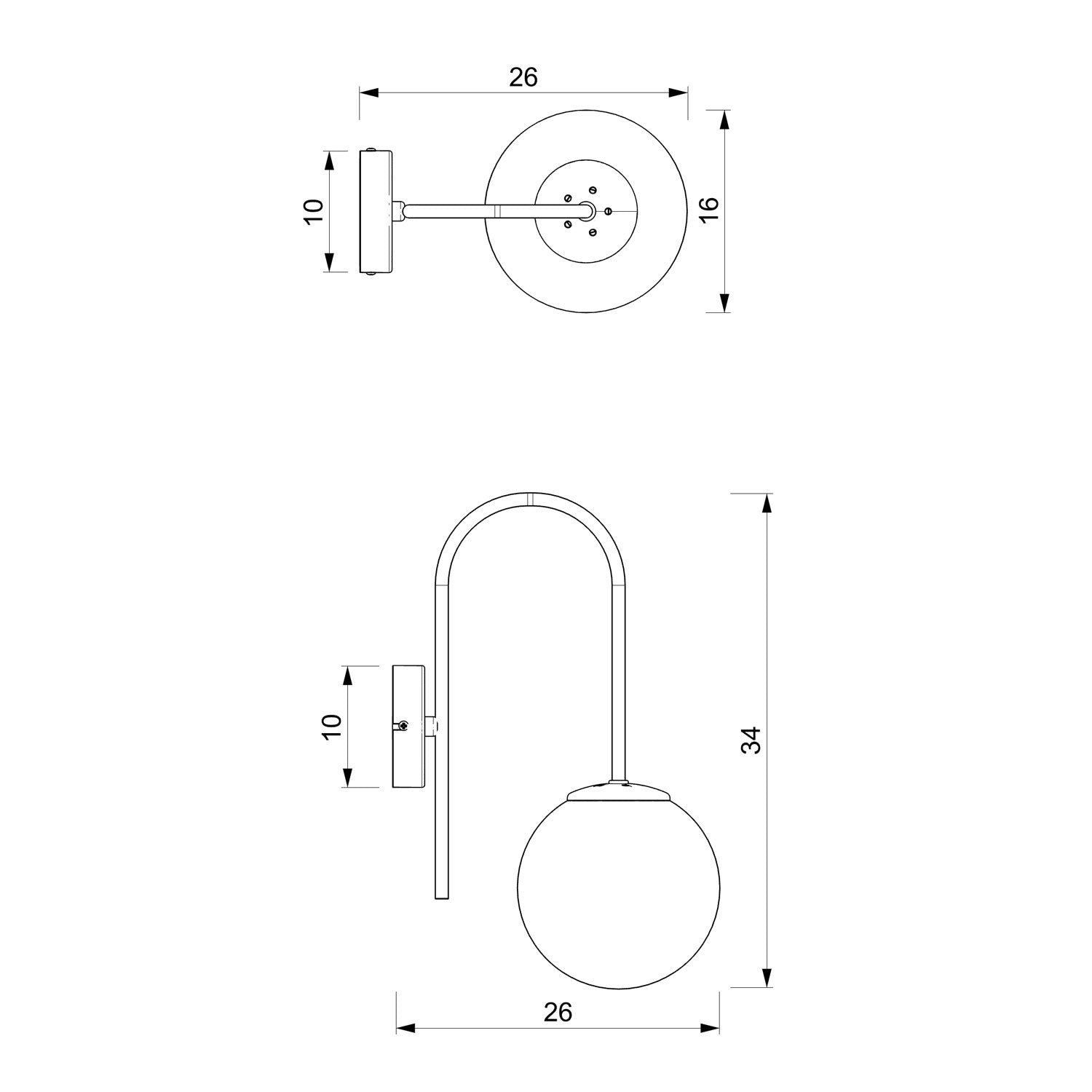 kinkiet Cambridge (smoke glass 2907) black 1xE14
