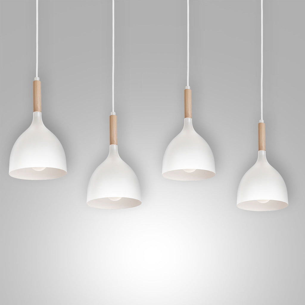 żyrandol line Noak wood white/natural wood 4xE14