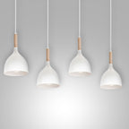 żyrandol line Noak wood white/natural wood 4xE14