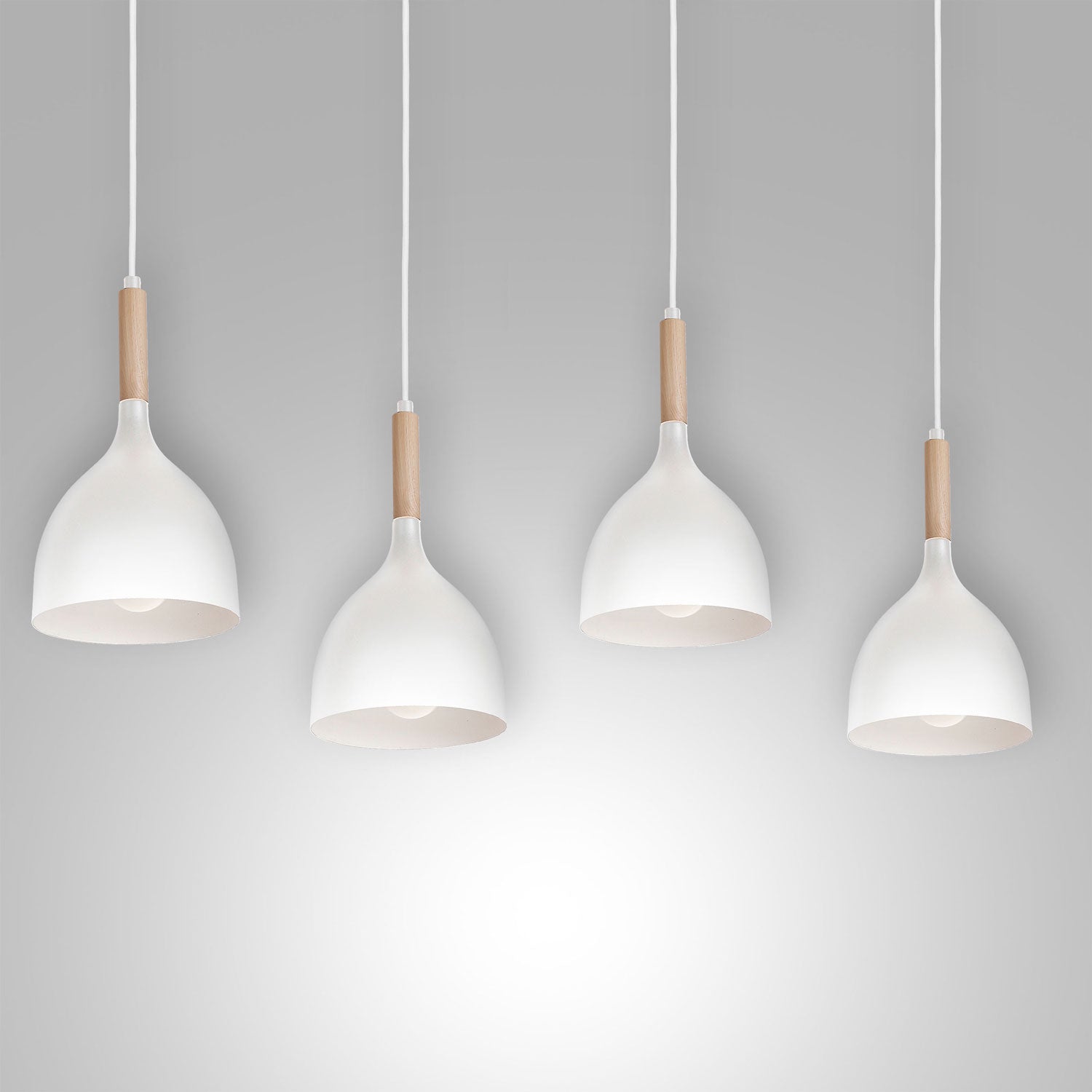 żyrandol line Noak wood white/natural wood 4xE14