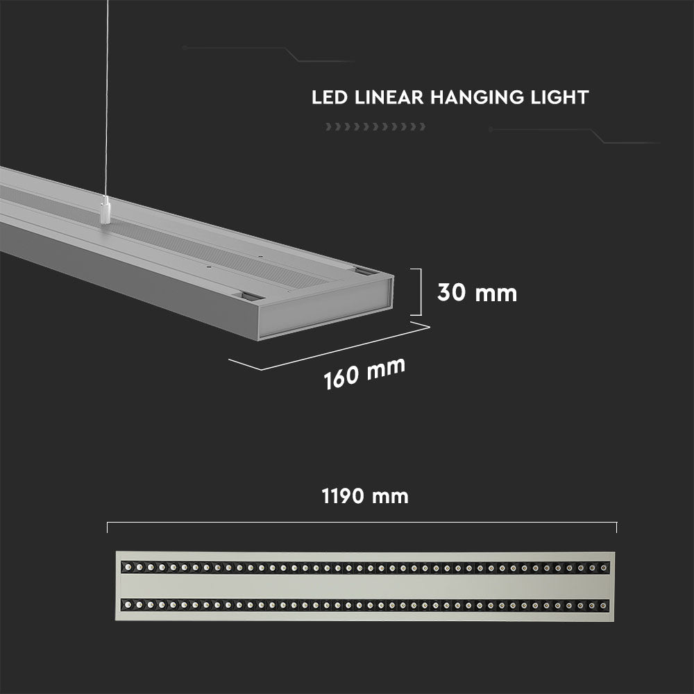 60W Lampa Biurowa / Możliwość łączenia / Chip SAMSUNG / Barwa:4000K / 5 Lat gwarancji / Obudowa: Srebrny