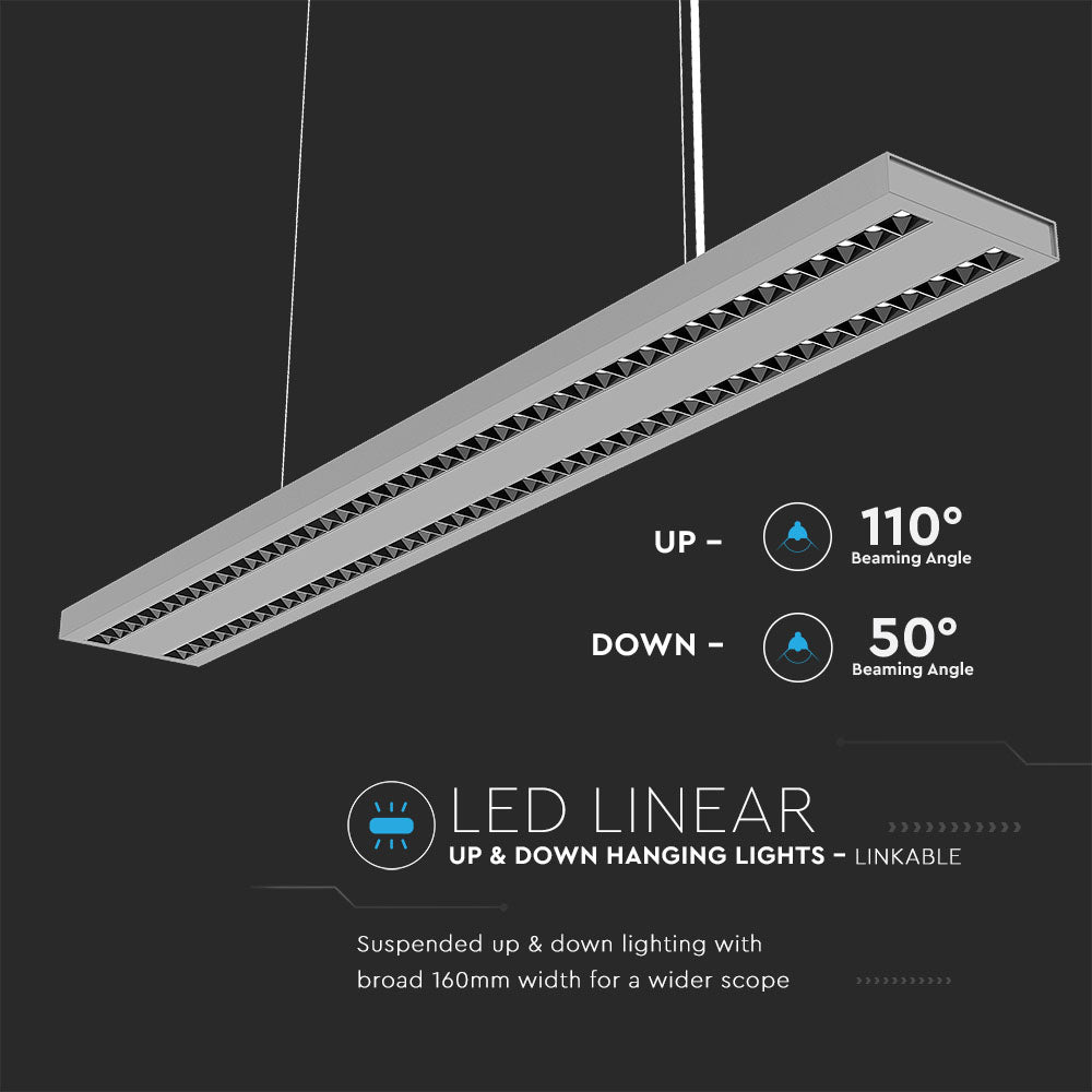 60W Lampa Biurowa / Możliwość łączenia / Chip SAMSUNG / Barwa:4000K / 5 Lat gwarancji / Obudowa: Srebrny