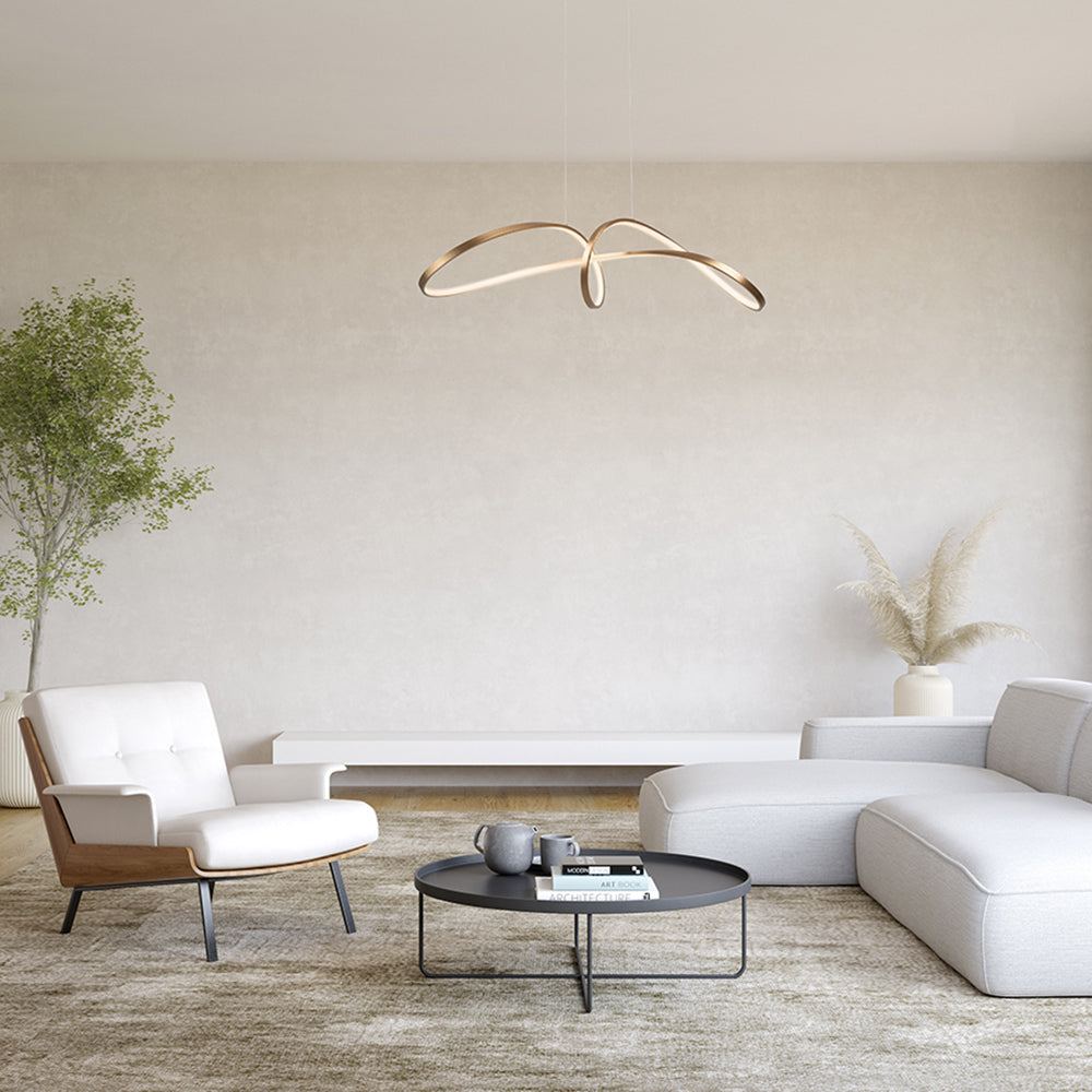 Maytoni Lampa wisząca Curve - Aluminium - Złoty MOD156PL-L52G4K