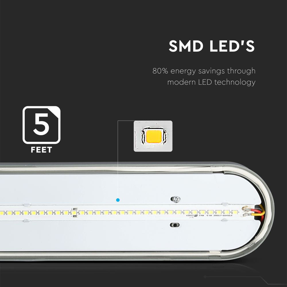 48W Oprawa hermetyczna LED Seria-F / 150cm / Barwa:4500K / IP65