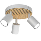 Spot Terra plate 200 white/wood/white swivel 3xGU10 (Ceryfikat FSC 100%, SGSCH-COC-070615)