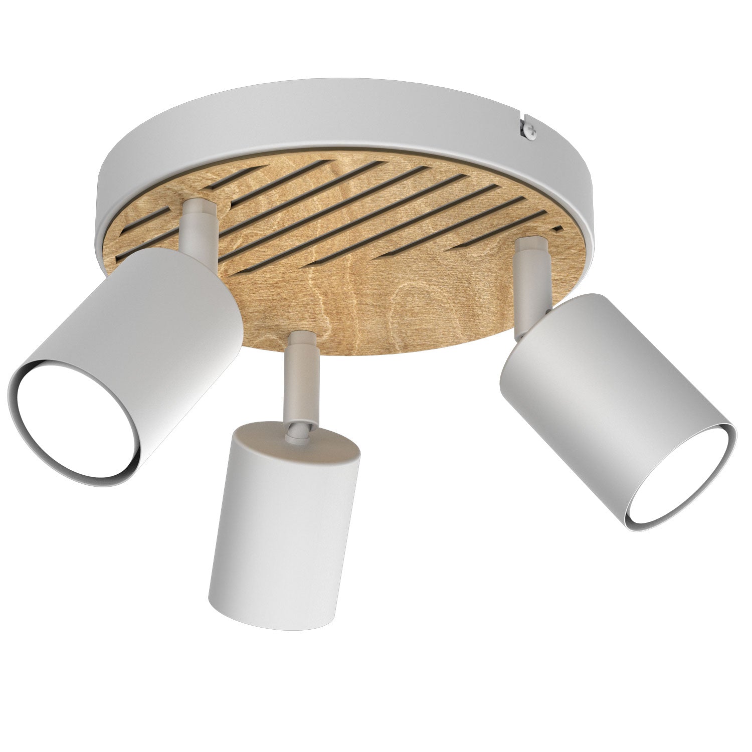 Spot Terra plate 200 white/wood/white swivel 3xGU10 (Ceryfikat FSC 100%, SGSCH-COC-070615)