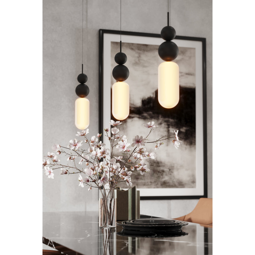 Maxlight Lampa wisząca Nova - Stal nierdzewna + szkło - Czarny P0641