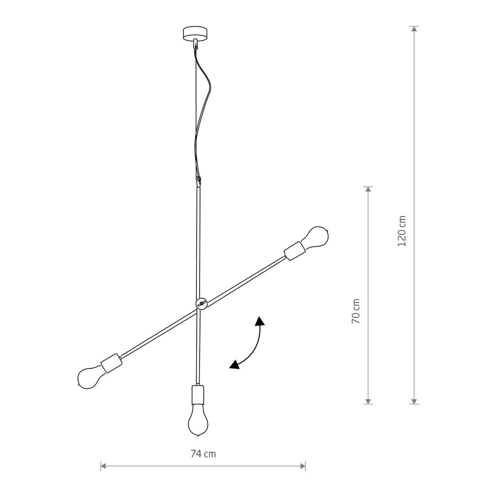Nowodvorski Lampa wisząca STICKS 25W only LED 50/60Hz - Stal lakierowana - Czarny I 6268