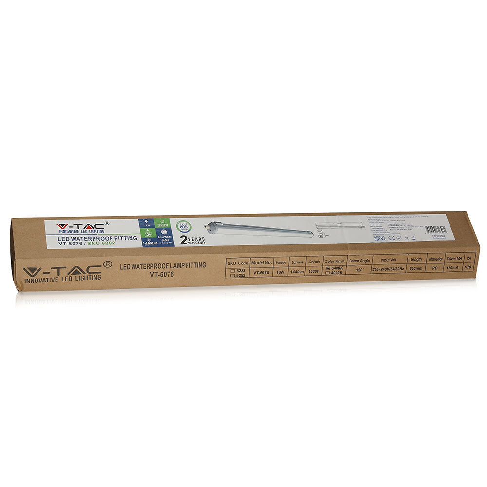 LED Oprawa hermetyczna LED Seria-G / 60cm / Barwa:6400K / IP65