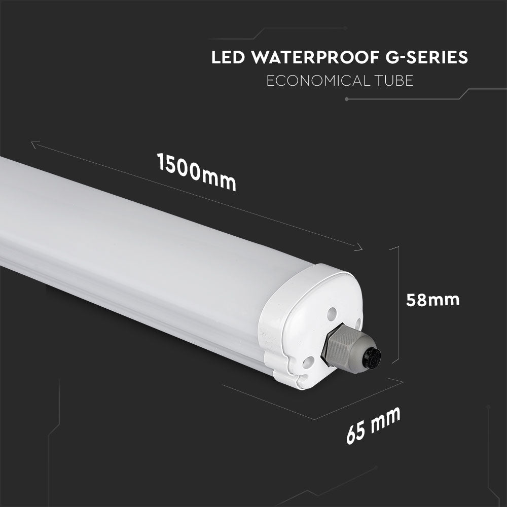 LED Oprawa hermetyczna LED Seria-G / 150cm / Barwa:6400K / IP65