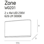 Maxlight Kinkiet Zone II - Metal + akryl - Biały W0201