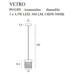Maxlight Lampa wisząca Vetro - Stal nierdzewna + szkło - Złoty P0428D