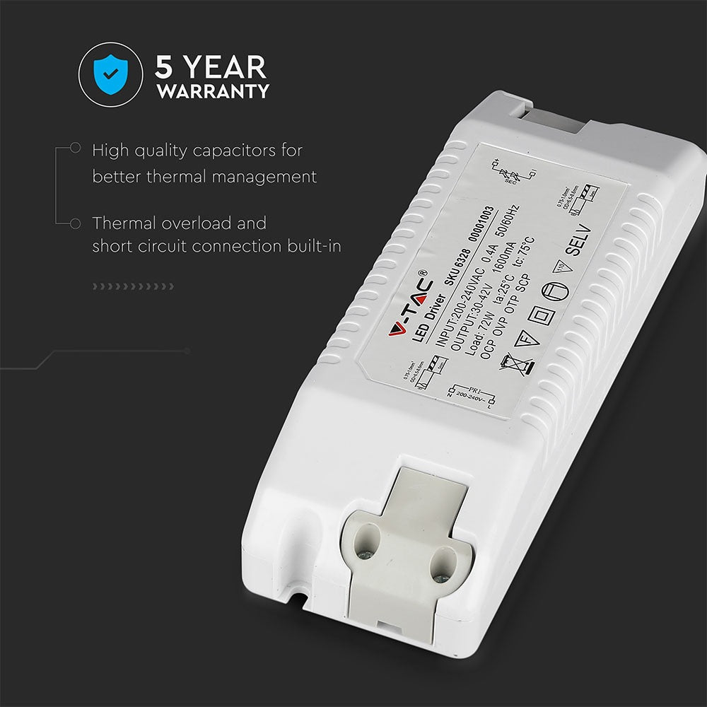 72W Zasilacz do Paneli LED / 5 Lat gwarancji / 1600mA
