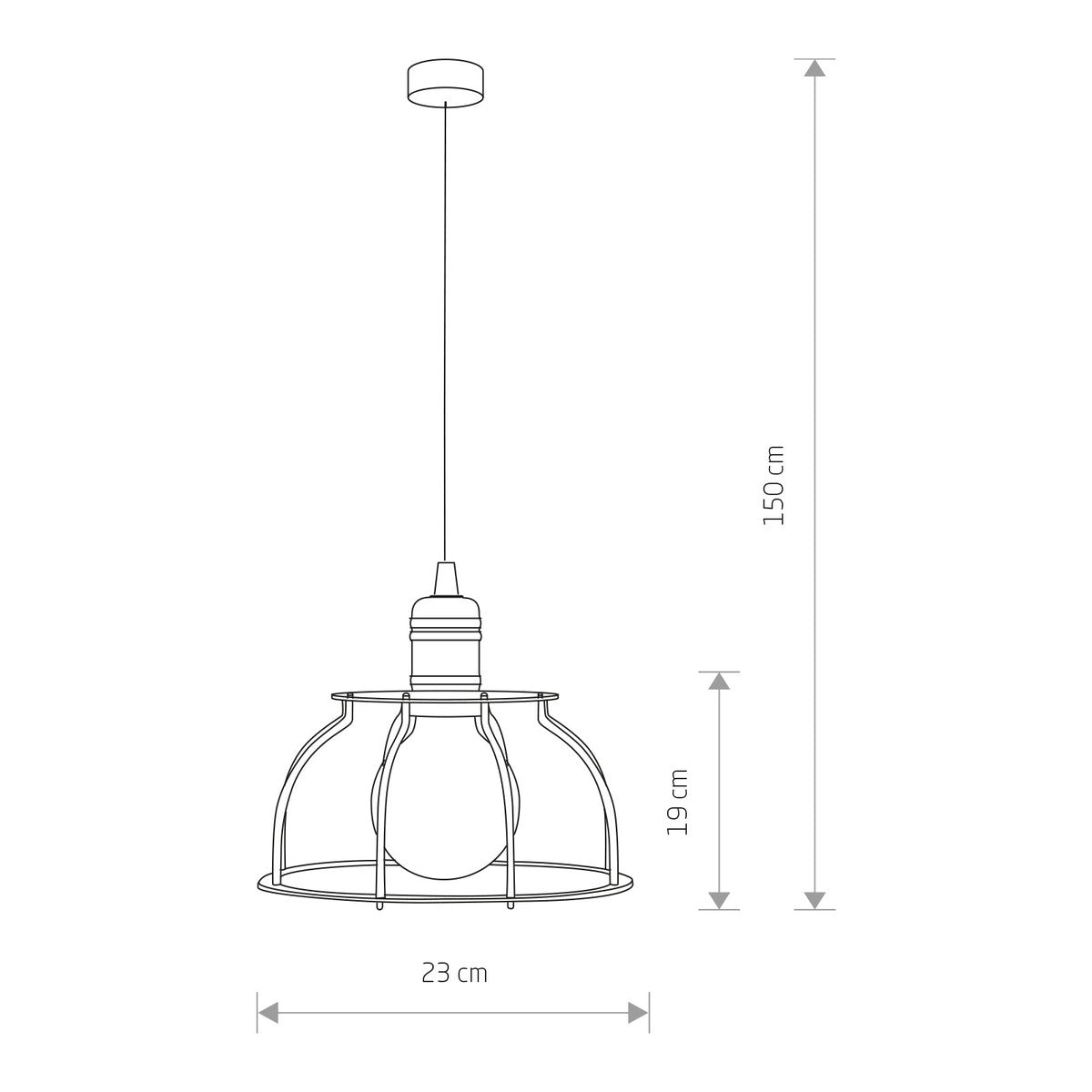 Nowodvorski Lampa wisząca WORKSHOP C 25W only LED 50/60Hz - Stal lakierowana - Czarny 6335
