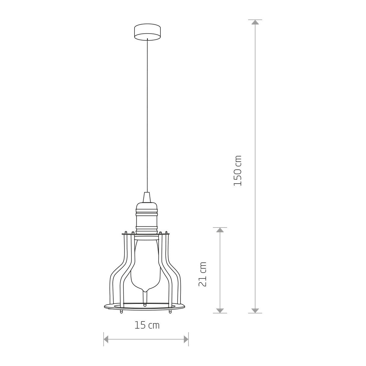 Nowodvorski Lampa wisząca WORKSHOP B 25W only LED 50/60Hz - Stal lakierowana - Czarny 6336