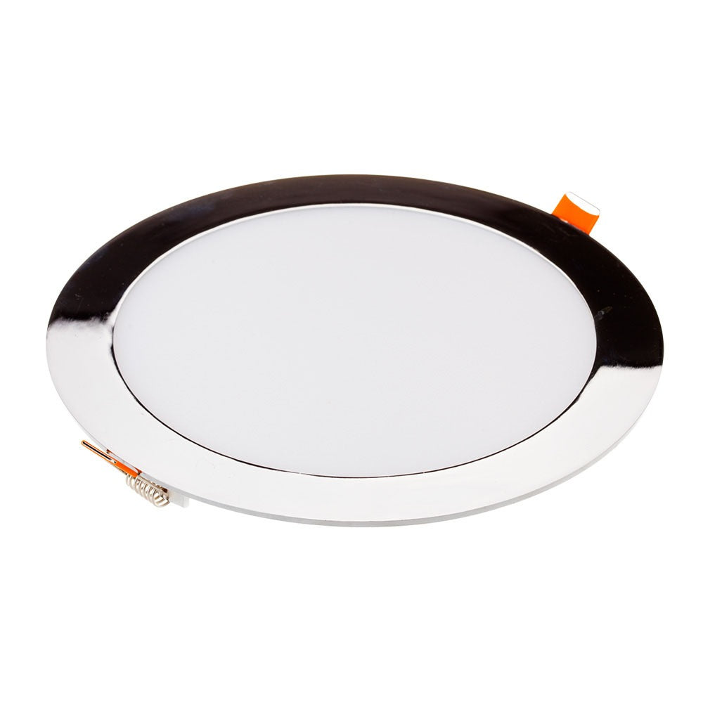 12W Panel LED / Chrom / Barwa:3000K / Okrągła