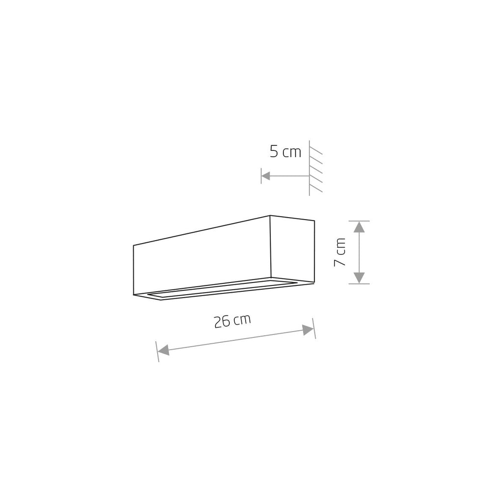 Nowodvorski Kinkiet STRAIGHT WALL XS 10W only LED 50/60Hz - Stal lakierowana - Srebrny 6354