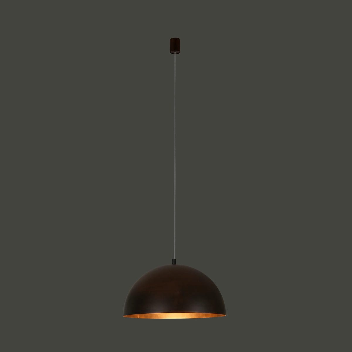 Nowodvorski Lampa wisząca HEMISPHERE RUST S 25W only LED 50/60Hz - Stal lakierowana - Rdzawy 6367 - lampa włączona