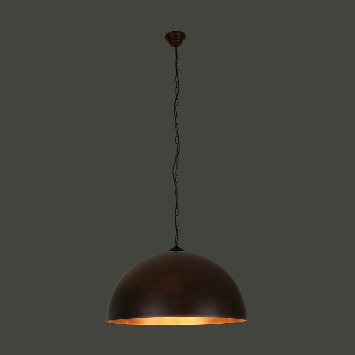 Nowodvorski Lampa wisząca HEMISPHERE RUST L 25W only LED 50/60Hz - Stal lakierowana - Rdzawy 6368 - lampa włączona