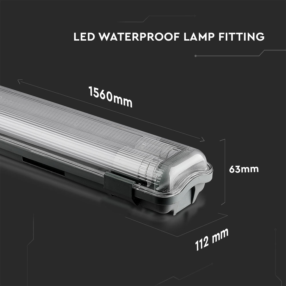 VT-15022 2x20W WATERPROOF FITTING 150CMX2 WITH LED TUBE 6500K IP65