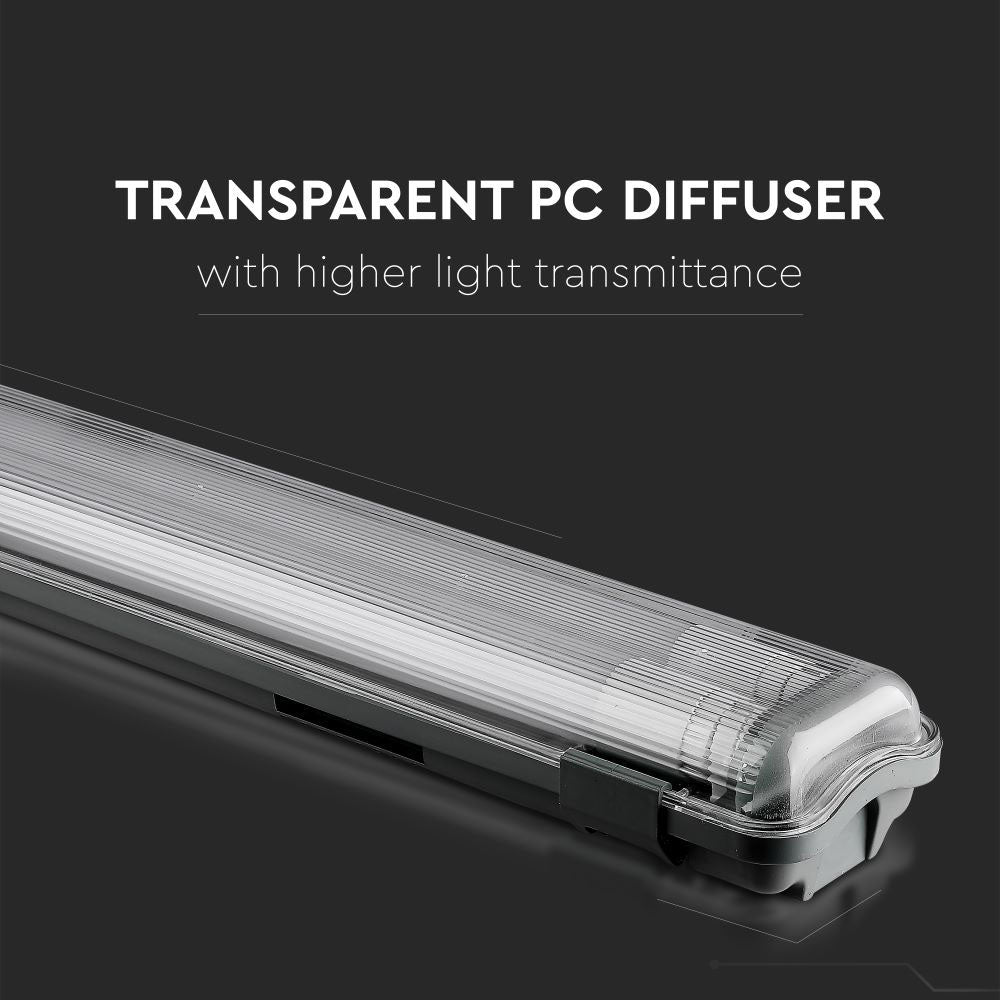 VT-15022 2x20W WATERPROOF FITTING 150CMX2 WITH LED TUBE 6500K IP65