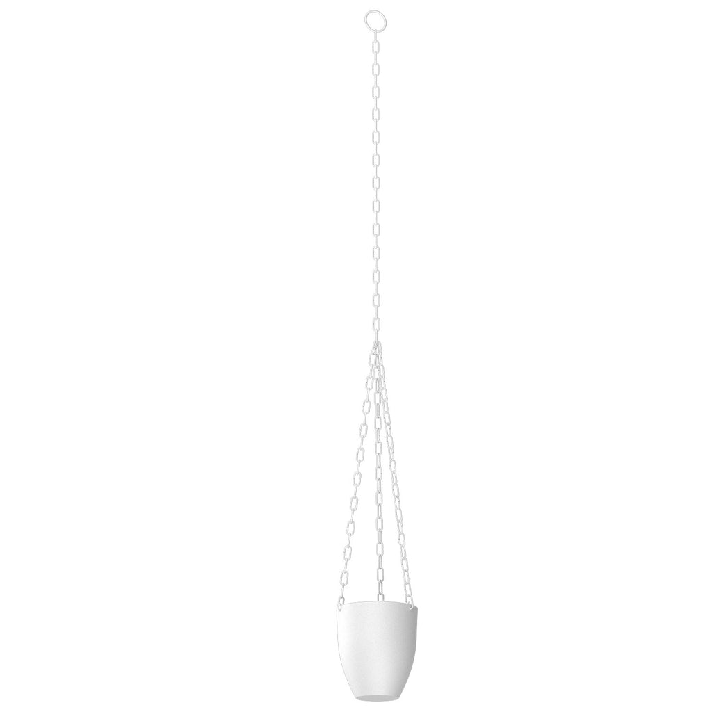 Flower pot with hanging chains white