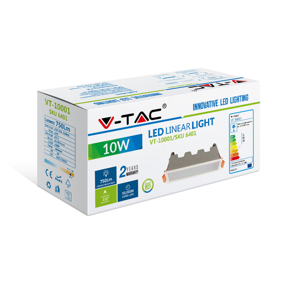 10W Panel LED Liniowy / Biały / Barwa:3000K