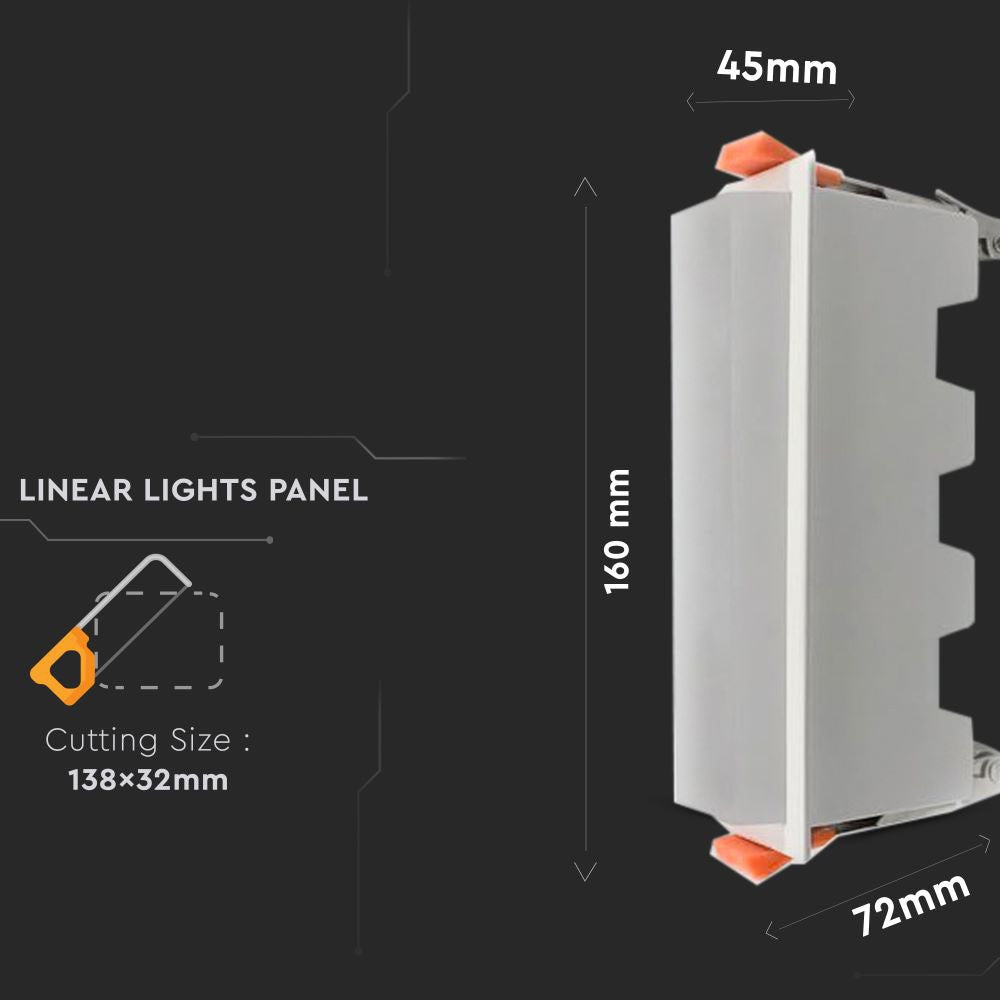 10W Panel LED Liniowy / Biały / Barwa:6400K