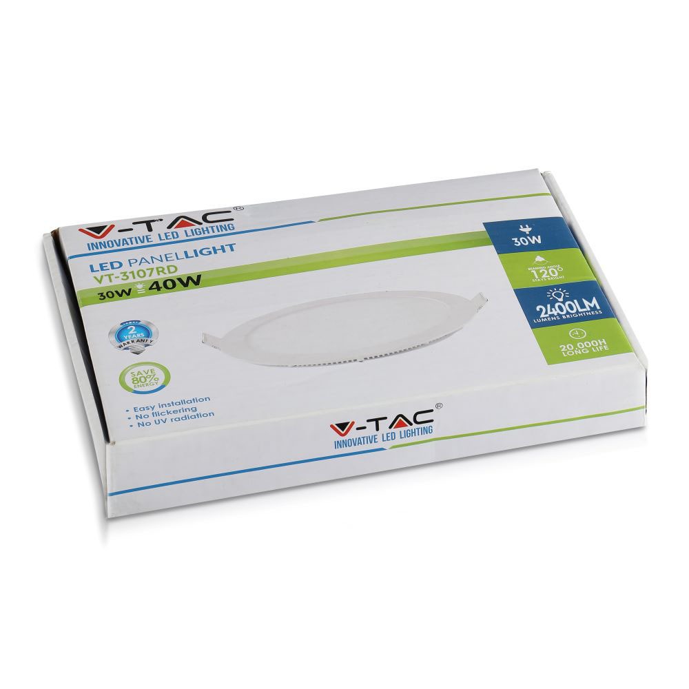 30W Panel LED / Barwa:4000K / Okrągła