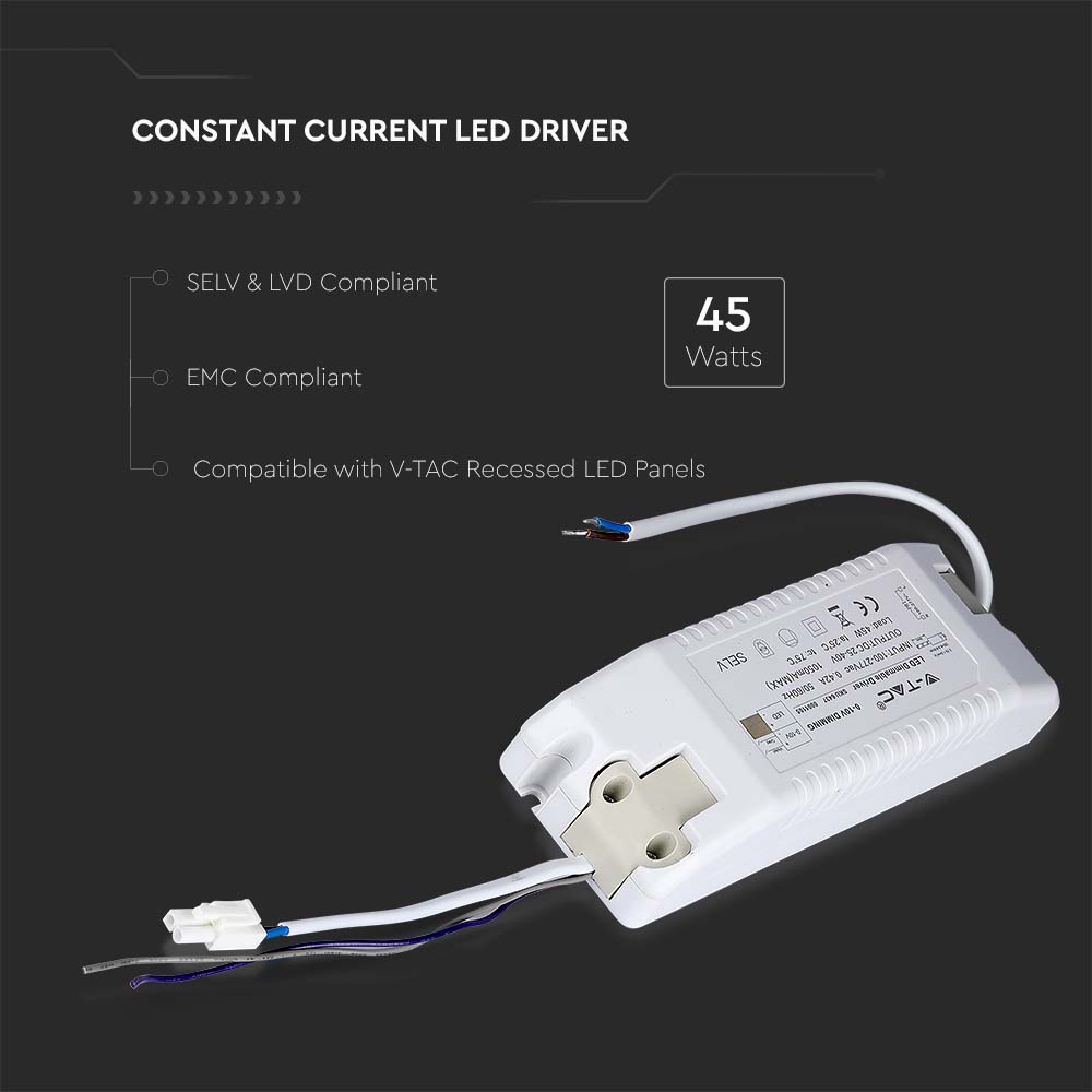 45W Zasilacz do Paneli LED / Ściemniany 1-10V / 5 Lat gwarancji / 1050mA