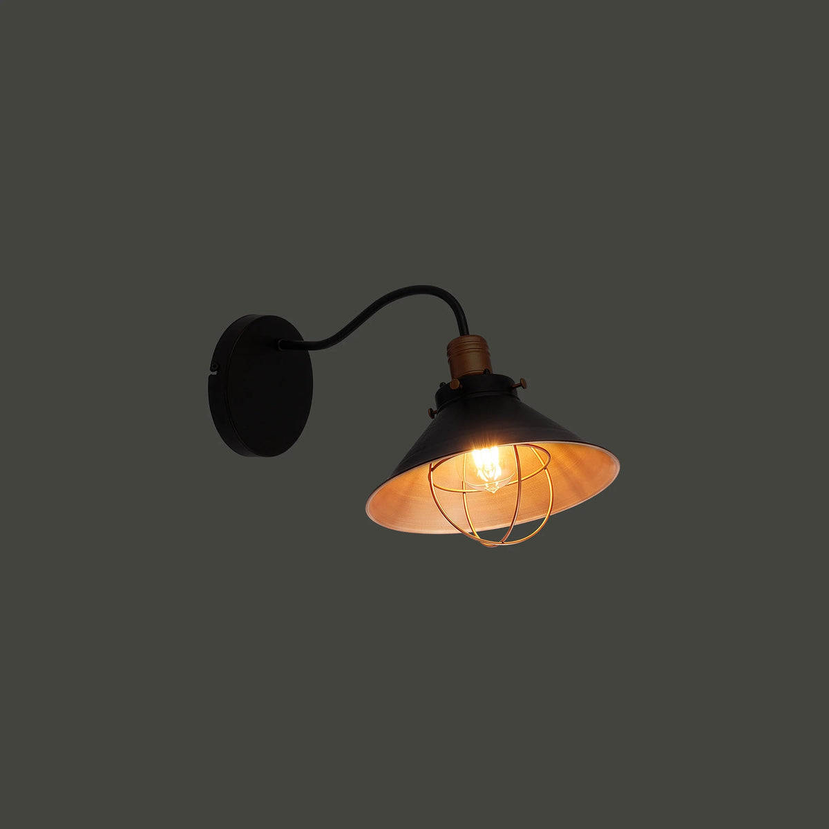 Nowodvorski Kinkiet GARRET 25W only LED 50/60Hz - Stal lakierowana - Czekoladowy 6442 - lampa włączona