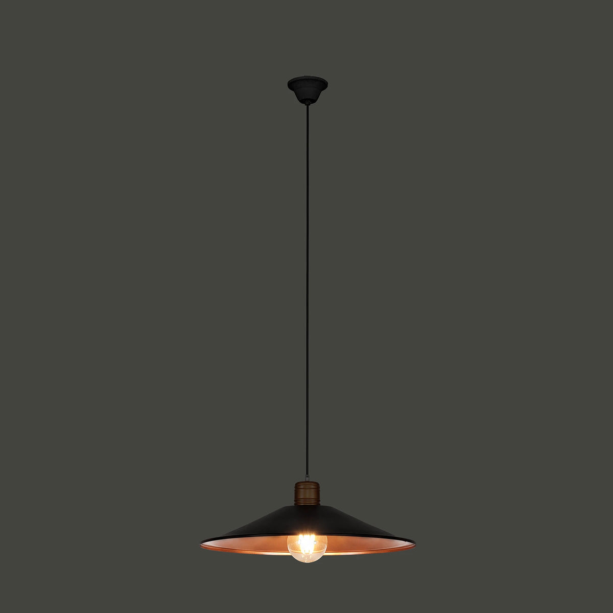 Nowodvorski Lampa wisząca GARRET M 25W only LED 50/60Hz - Stal lakierowana - Czekoladowy 6444 - lampa włączona