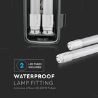2X10W Oprawa Hermetyczna 60cm z świetlówką 2xT8 / Barwa:6400K / IP65