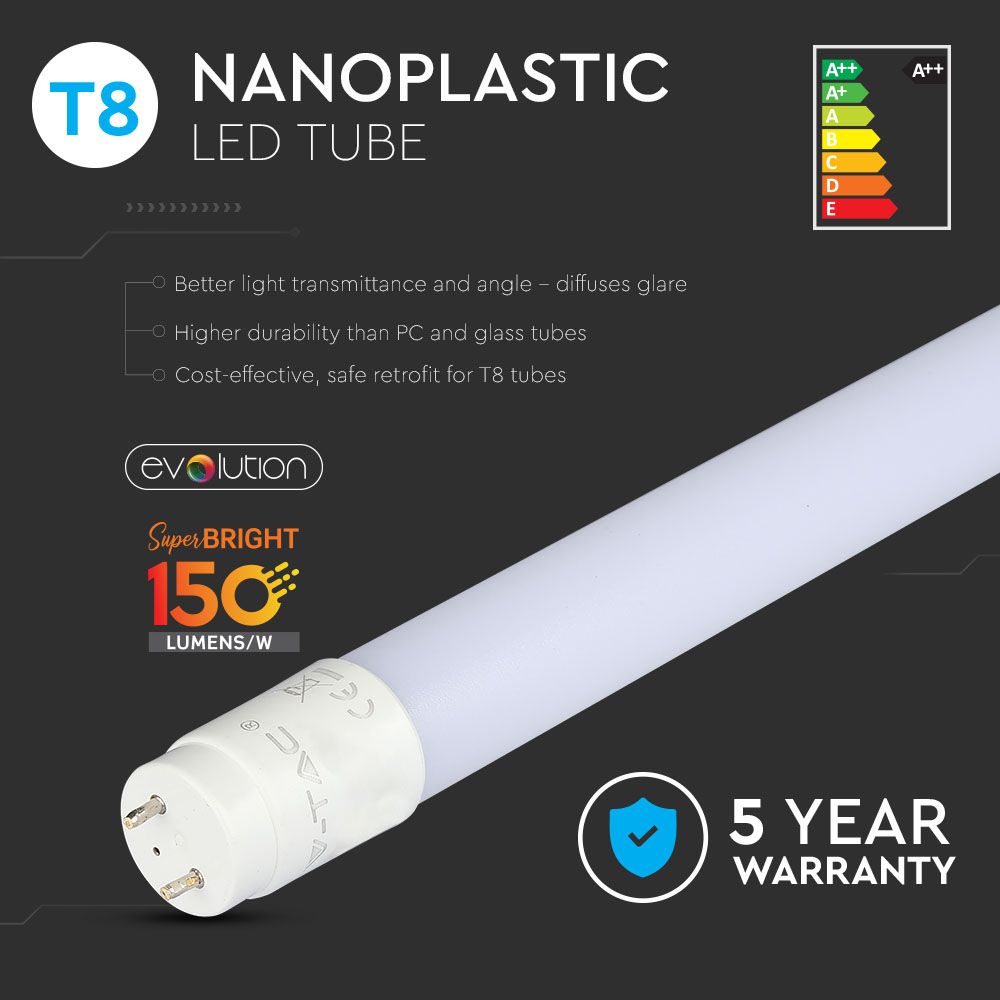 7W Świetlówki LED T8 60cm / Barwa:3000K / Trzonek:G13 / Skuteczność 160lm/W