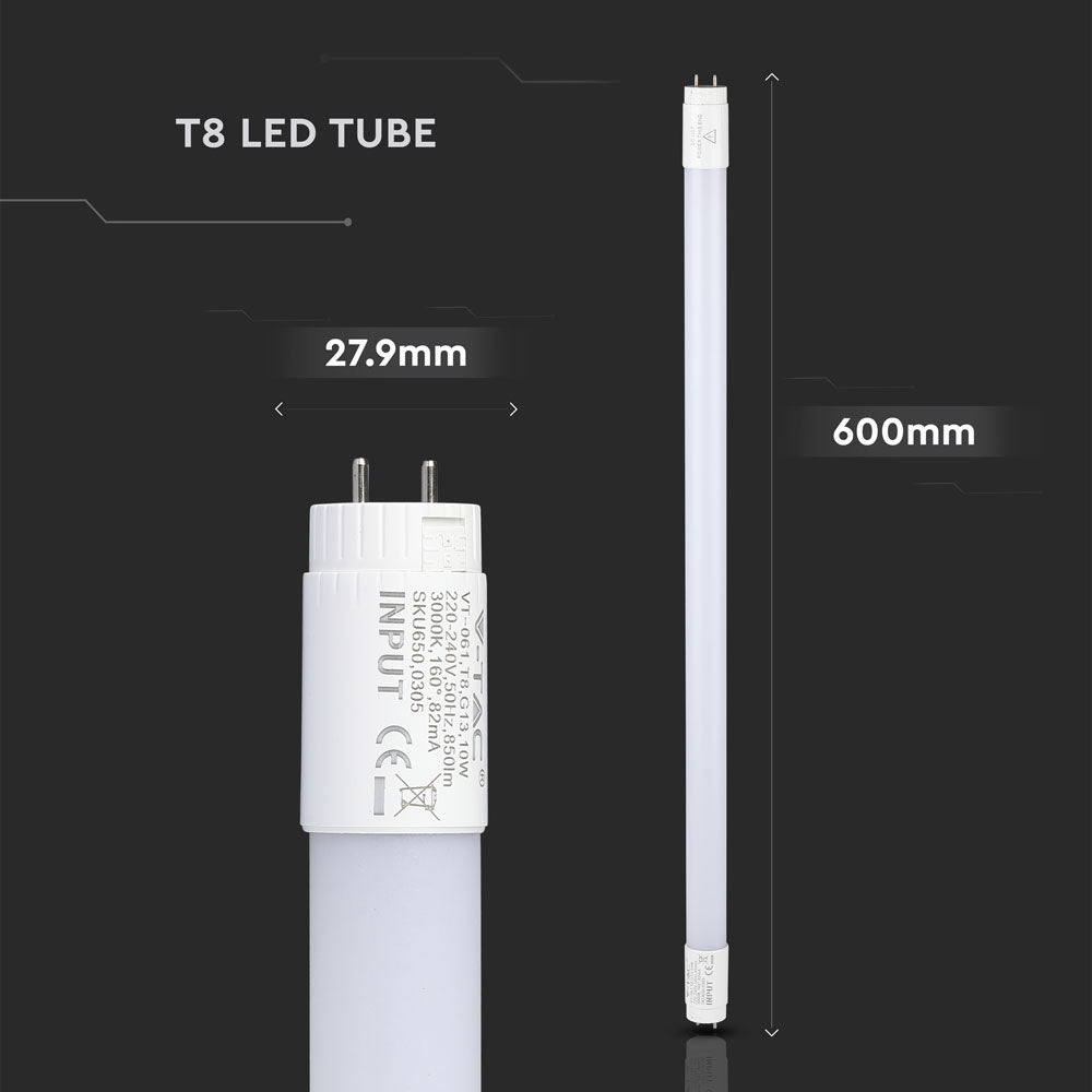 10W T8 Tuba LED plastikowa regulowana (60cm) / Chip SAMSUNG / Barwa:3000K
