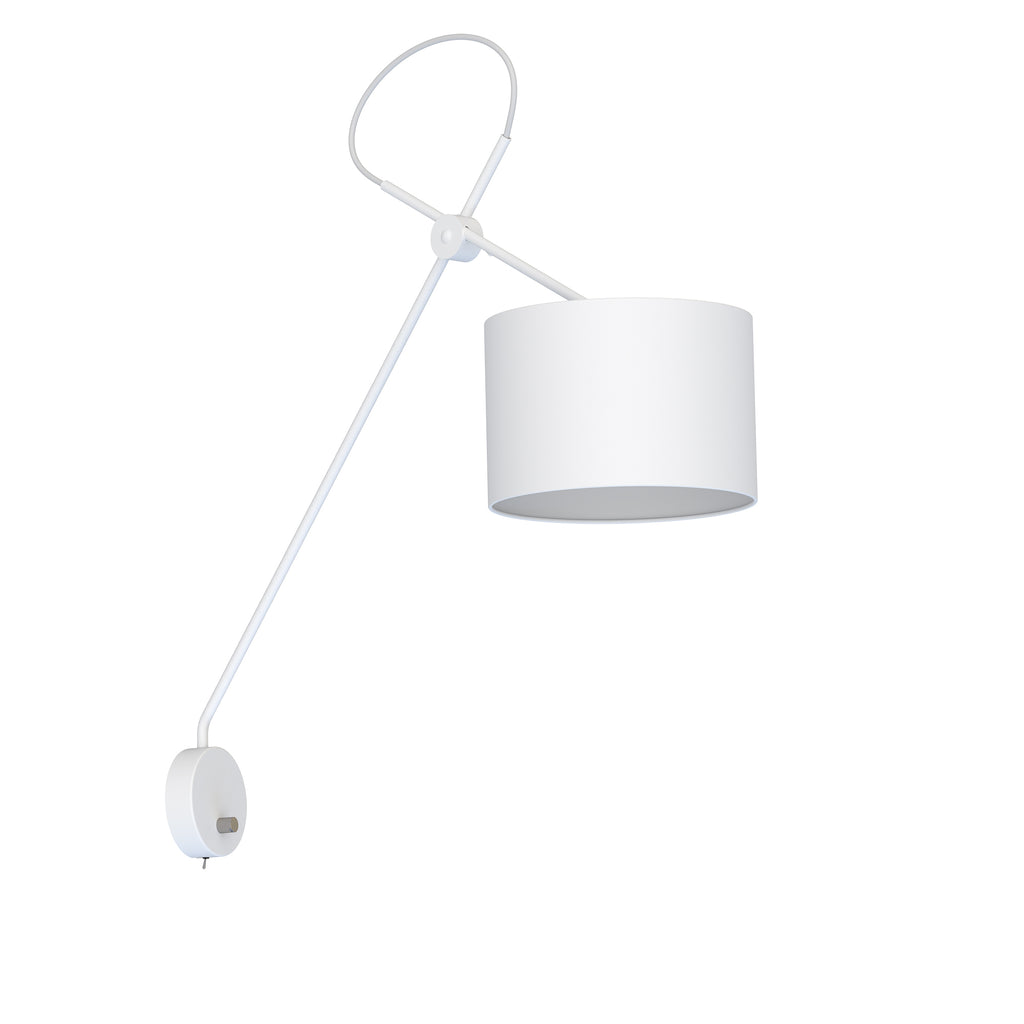 Nowodvorski Kinkiet regulowany z włącznikiem VIPER 10W only LED 50/60Hz - Tkanina - Biały