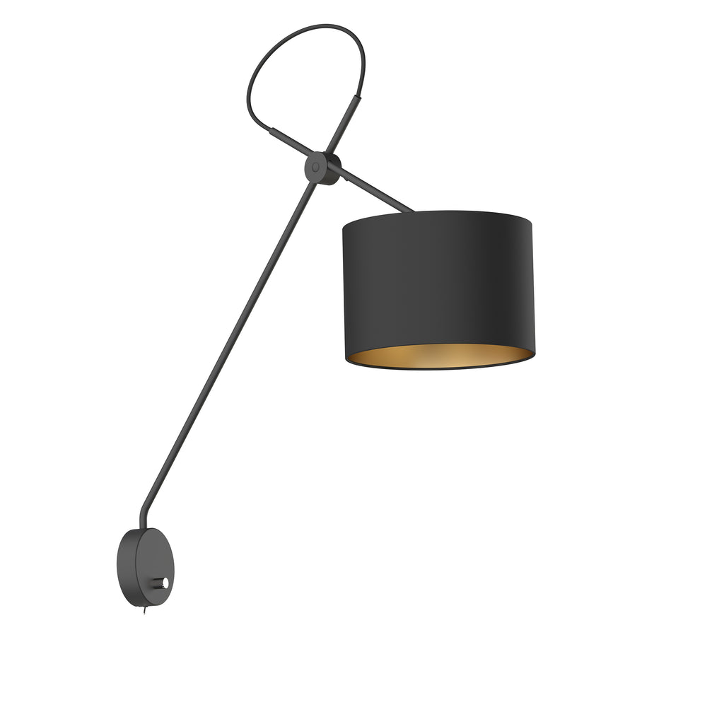 Nowodvorski Kinkiet regulowany z włącznikiem VIPER 10W only LED 50/60Hz - Tkanina - Czarno-złoty
