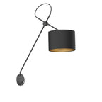 Nowodvorski Kinkiet regulowany z włącznikiem VIPER 10W only LED 50/60Hz - Tkanina - Czarno-złoty